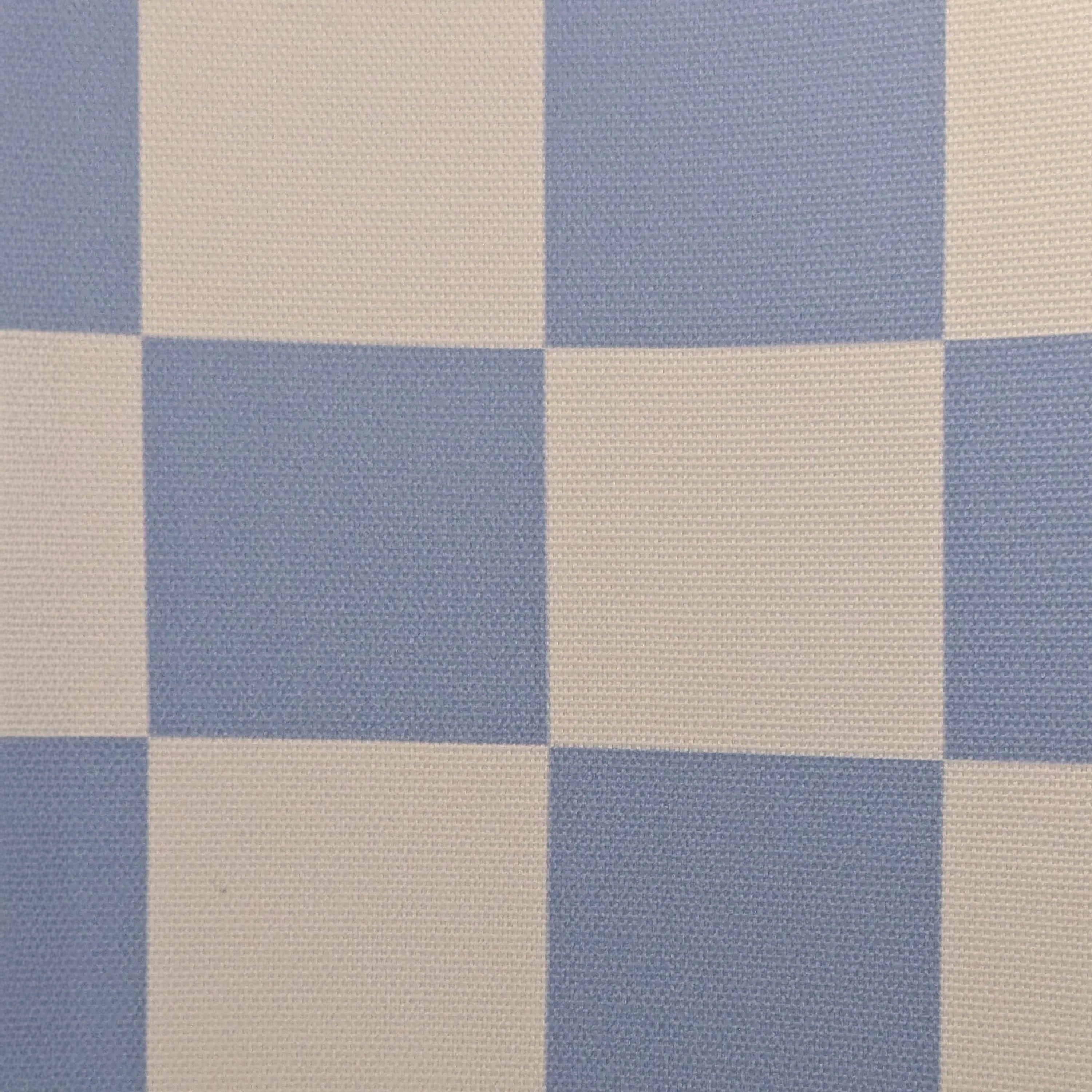Damson blue check lined drum shade - Miola