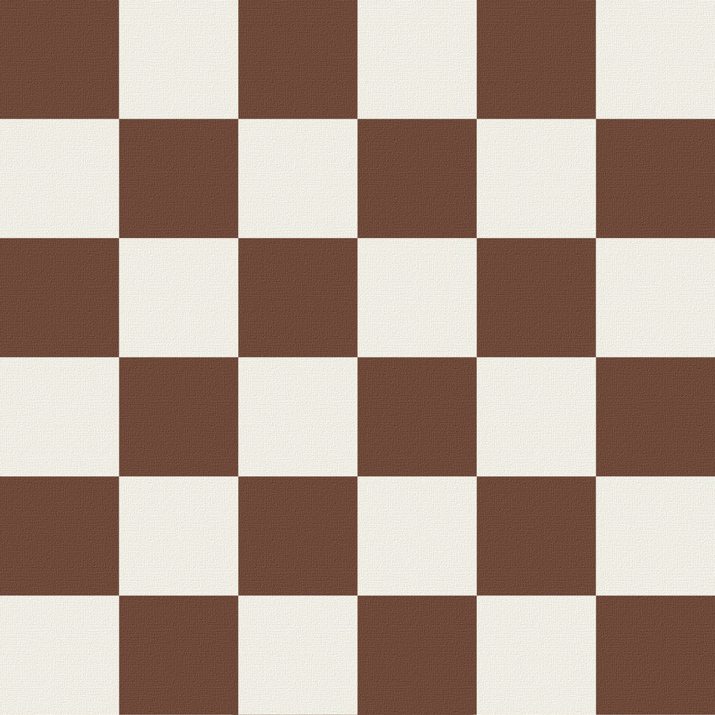 Bark brown check lined drum shade - Miola