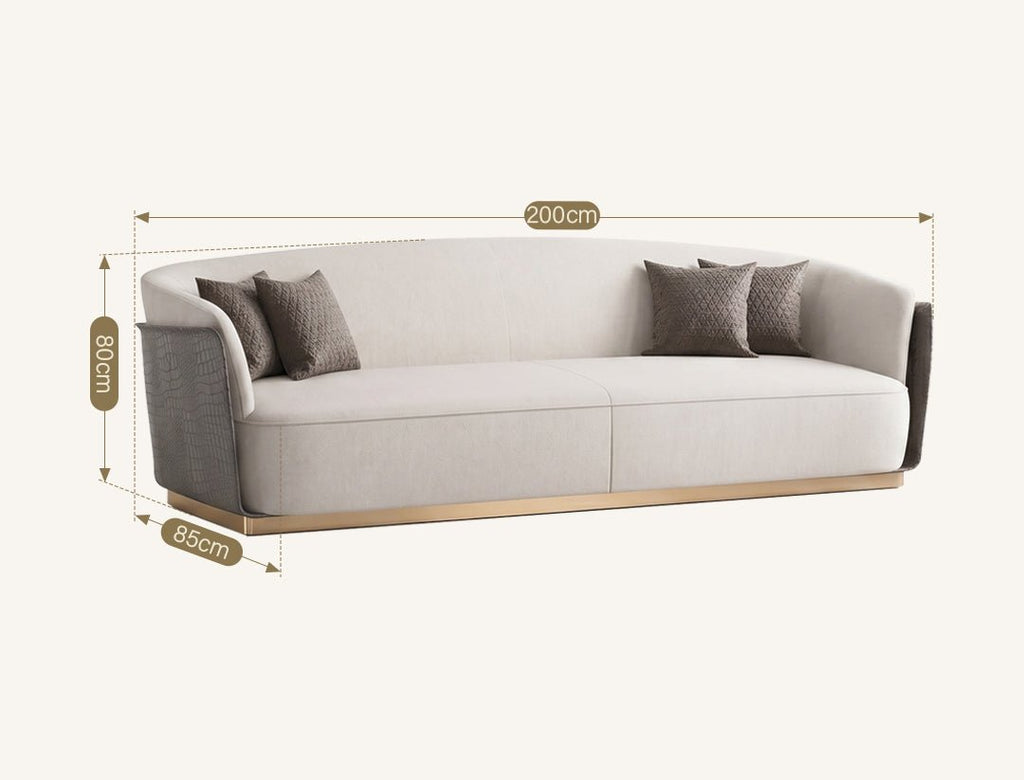 Demure Three Seater Sofa, Velvet - Miola