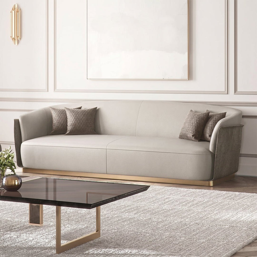 Demure Three Seater Sofa, Velvet - Miola