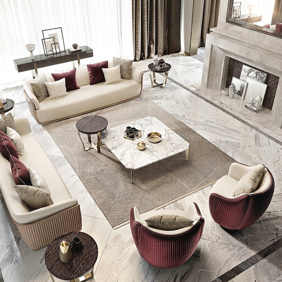 Demure Three Seater Sofa, Velvet - Miola