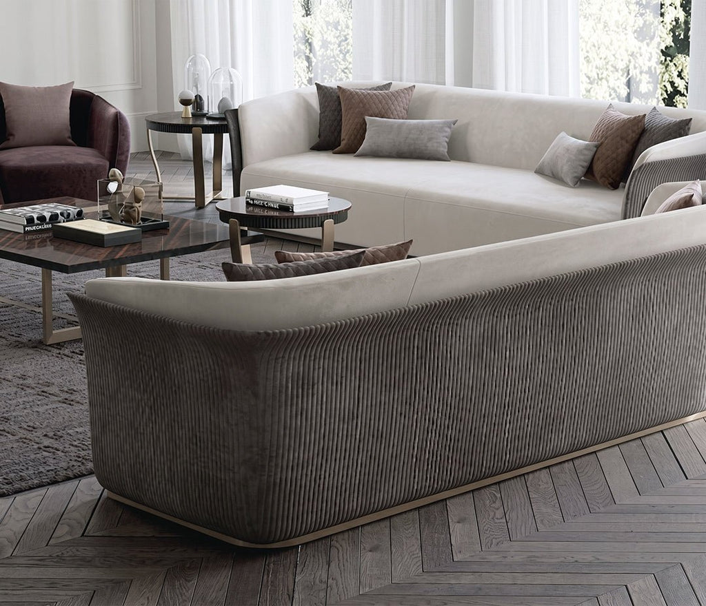Demure Three Seater Sofa, Velvet - Miola