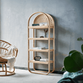 Derek Rattan Bookcase, Shelving Unit, Oak - Miola