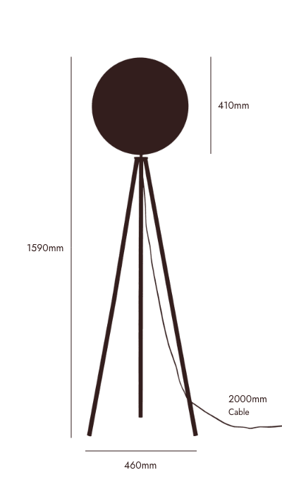 Charcoal grey diffuser floor lamp - Miola