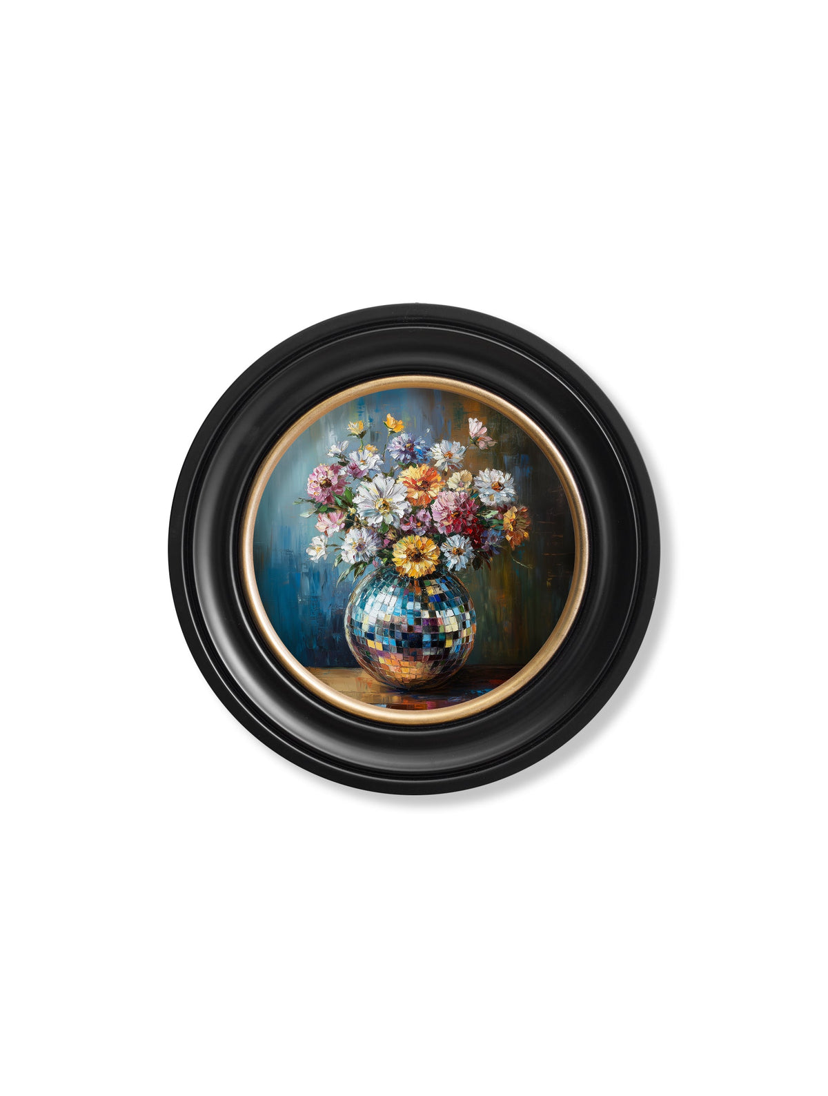 Disco Wildflowers - Oxford Round Frame