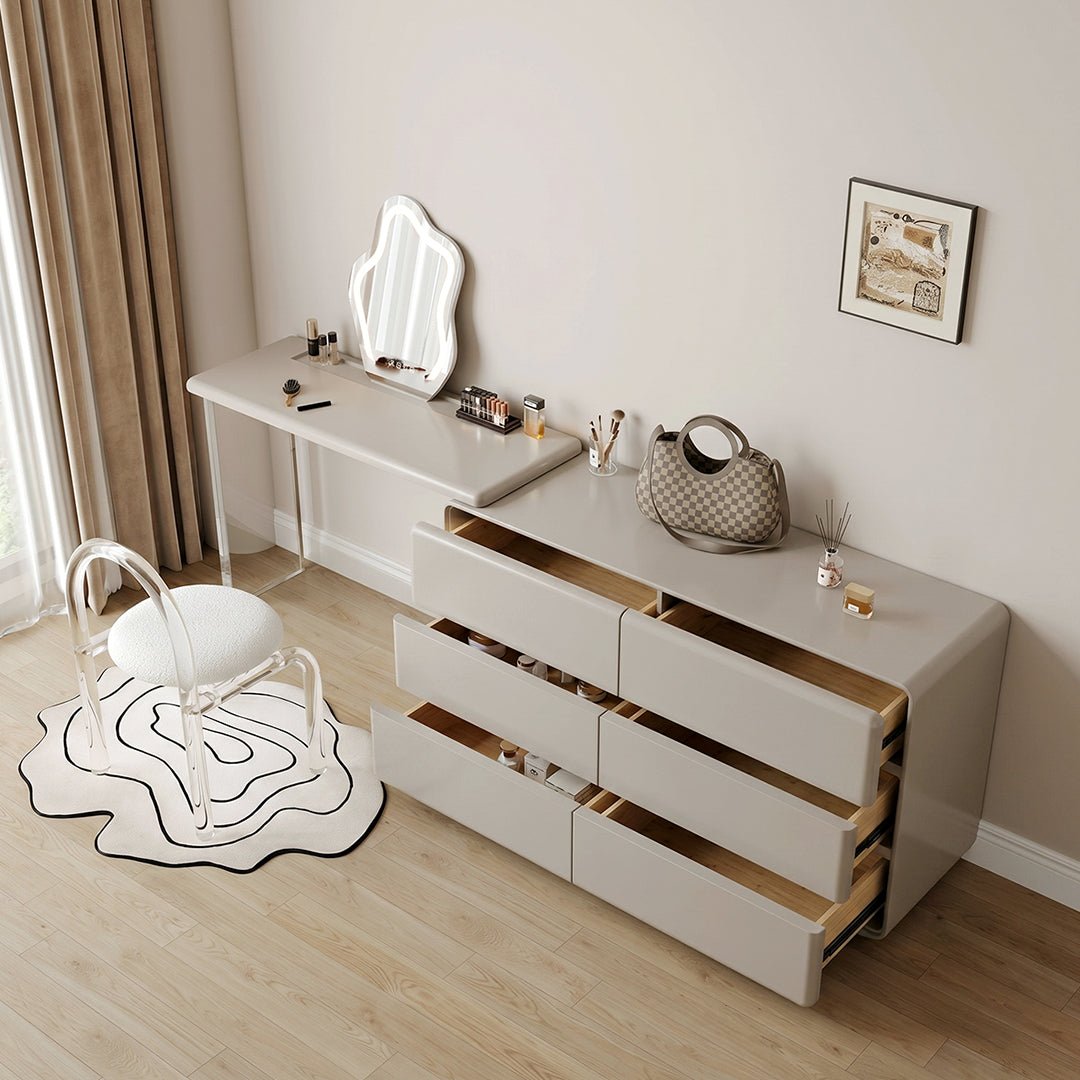Dominic Dressing Table With Sideboard and LED Mirror - Miola