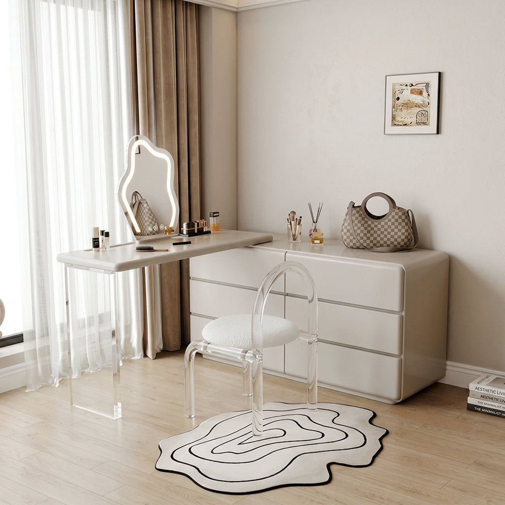 Dominic Dressing Table With Sideboard and LED Mirror - Miola