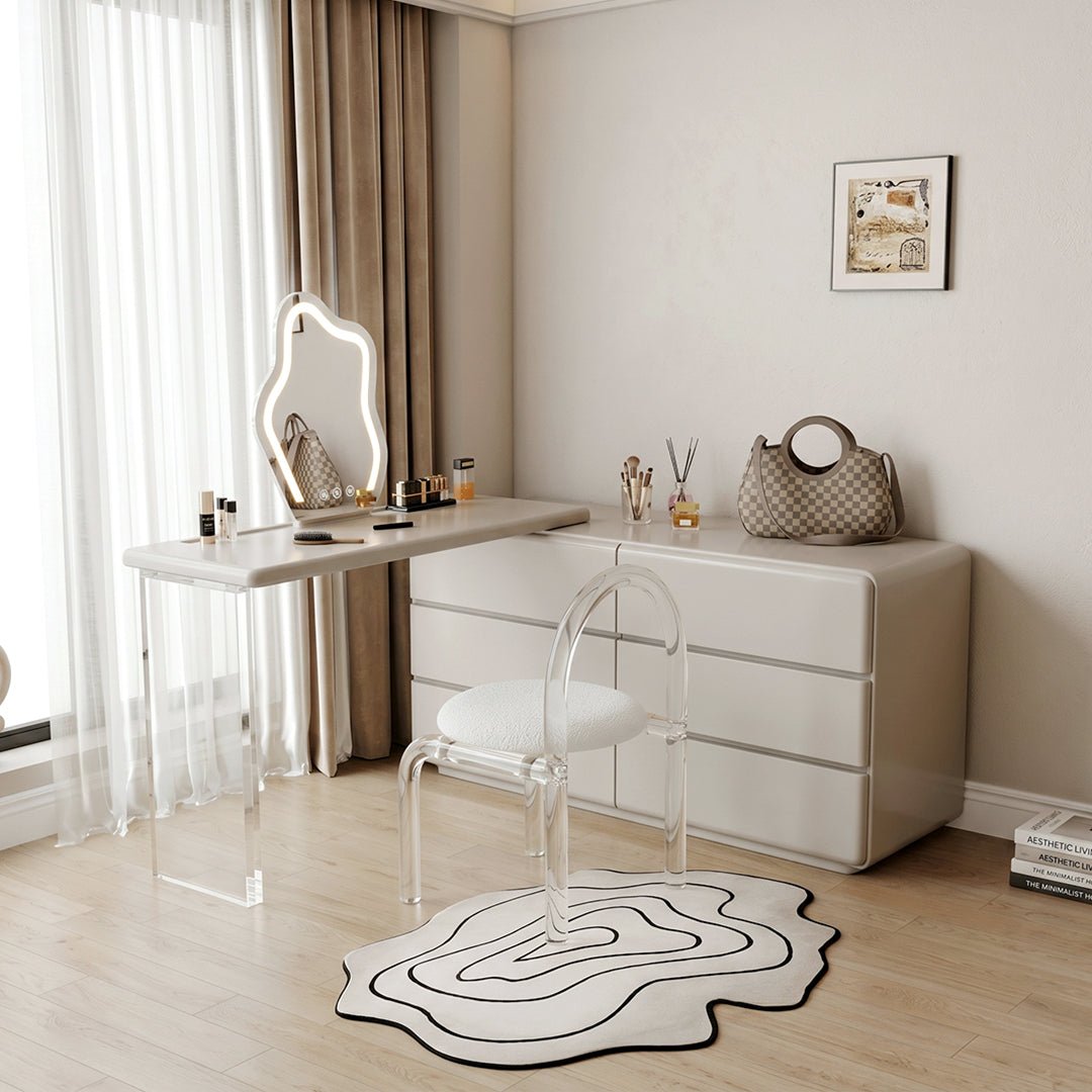 Dominic Dressing Table With Sideboard and LED Mirror - Miola