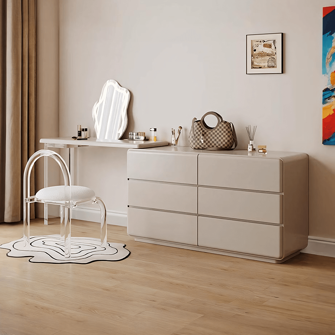 Dominic Dressing Table With Sideboard and LED Mirror - Miola