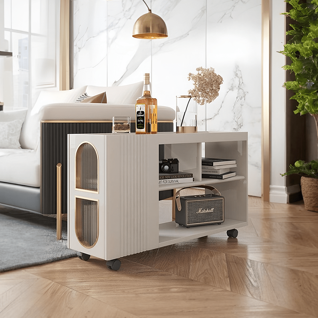 Dulcie Side Table With Wheels, Hallway Storage - Miola
