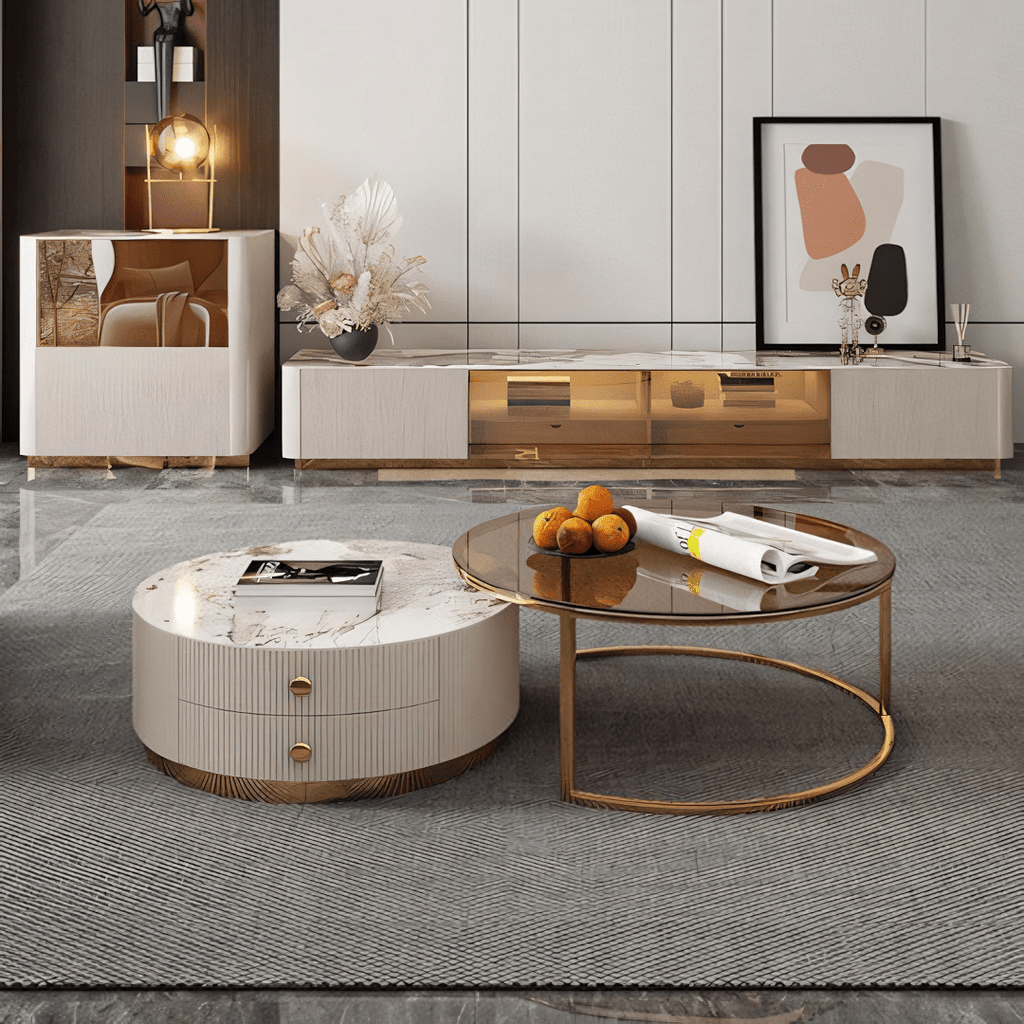 Eden II Living Room Coffee Table Set, TV Stand - Miola