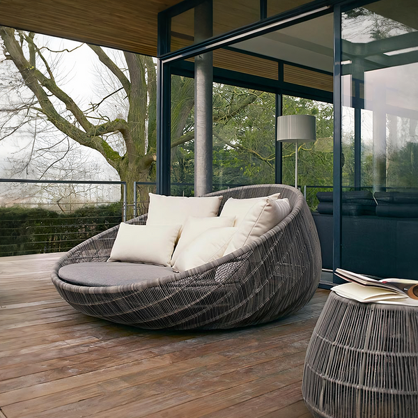Elysia Rattan Round Outdoor Daybed - Miola