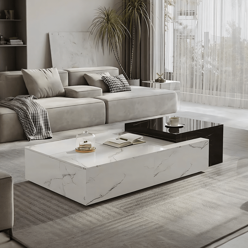 Erato Rectangle Nesting Coffee Table Set, Extendable - Miola