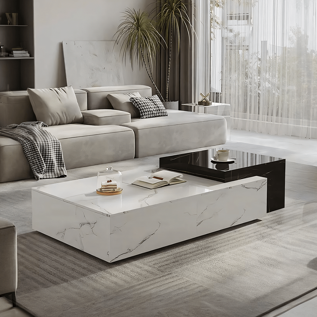 Erato Rectangle Nesting Coffee Table Set, Extendable - Miola