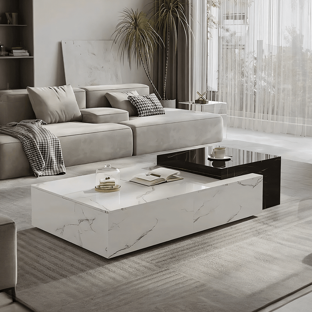 Erato Rectangle Nesting Coffee Table Set, Extendable - Miola