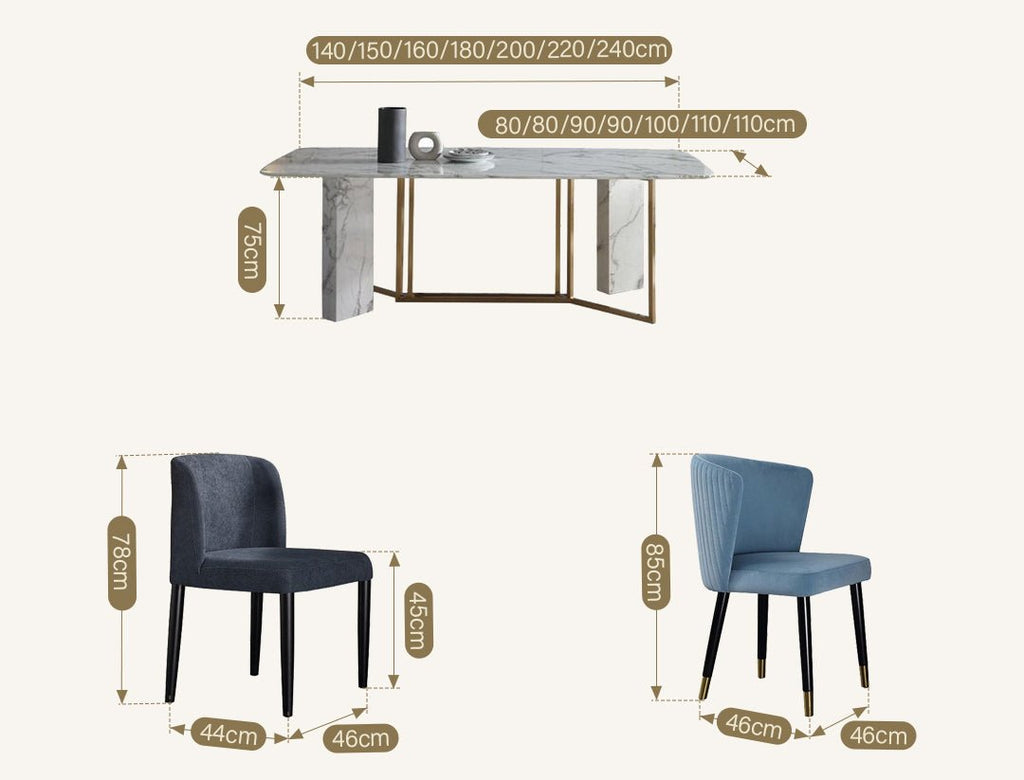 FenX Dining Table, Dining Table, Sintered Stone And Gold - Miola