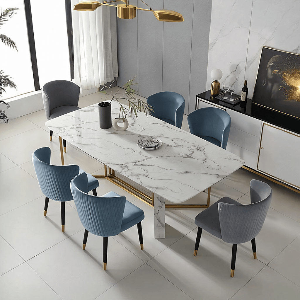 FenX Dining Table, Dining Table, Sintered Stone And Gold - Miola