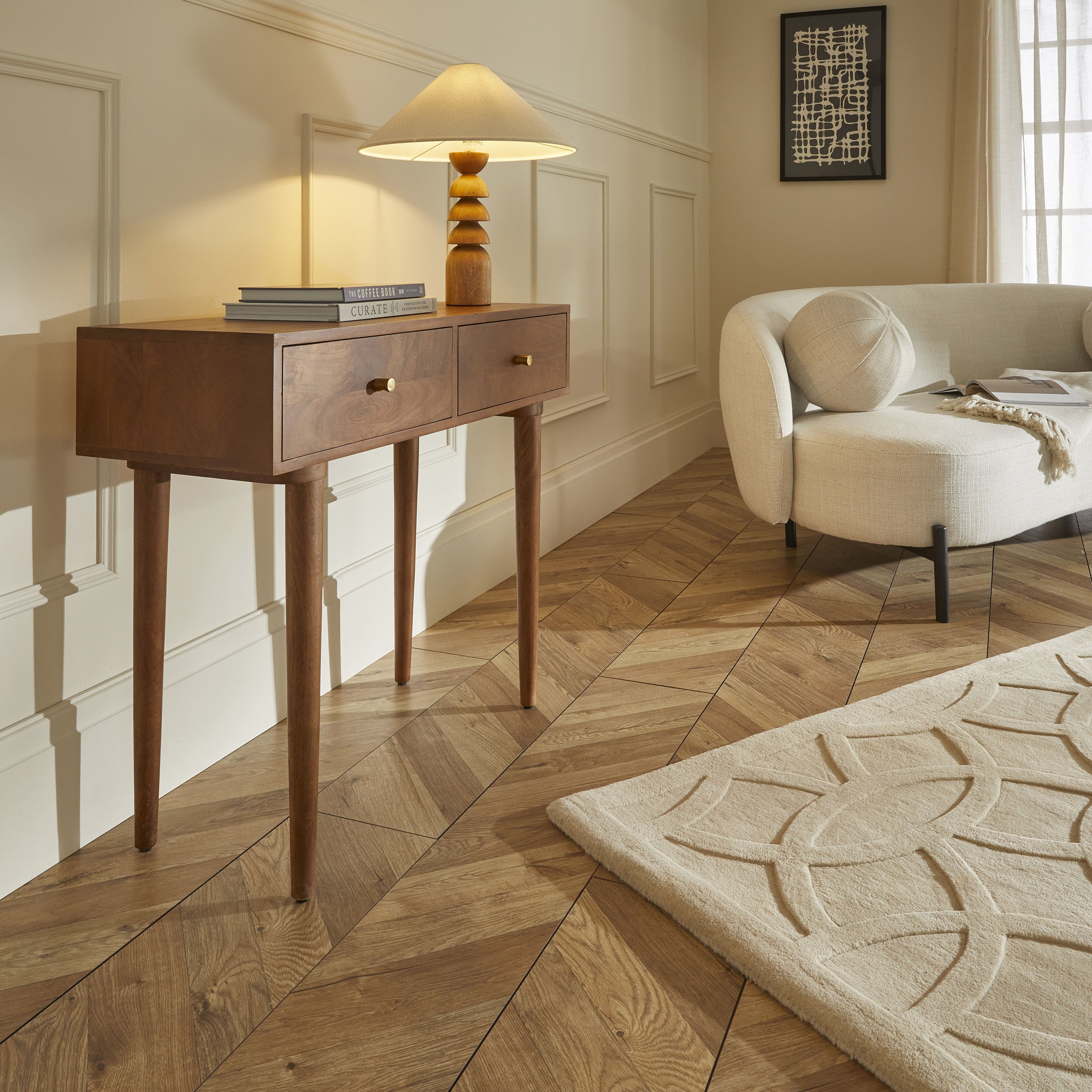 Scandinavian Walnut Oslo Console, Dressing Table, and Desk - Miola