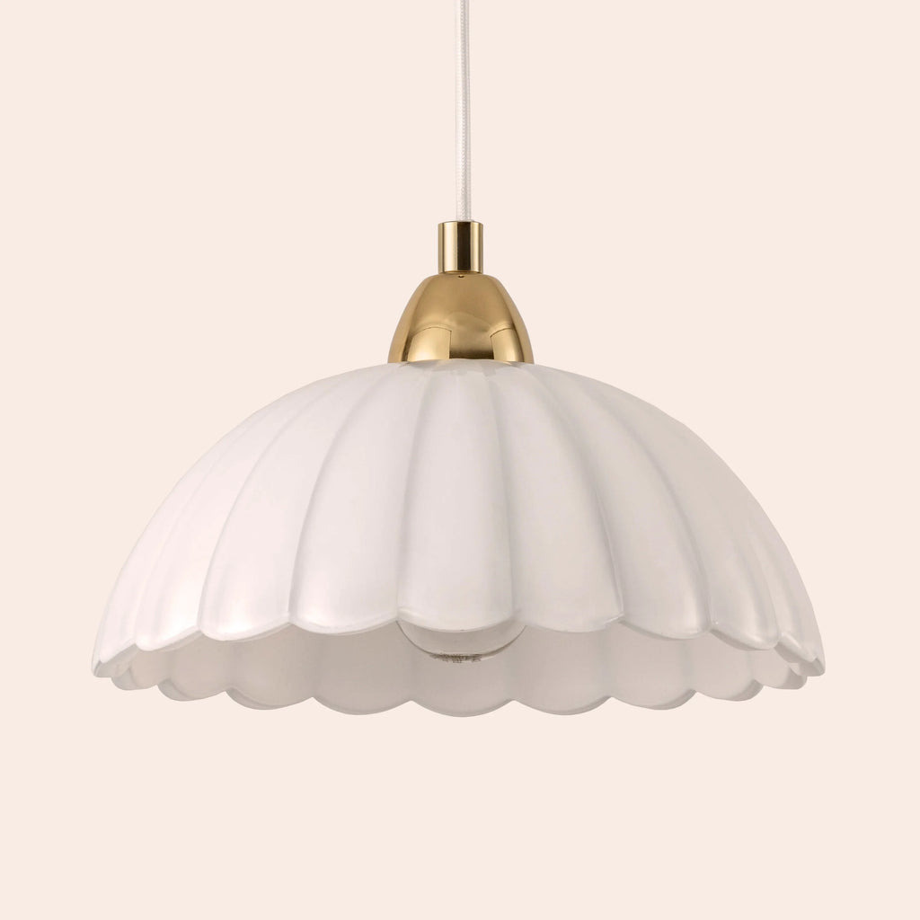White flower pendant ceiling light - Miola