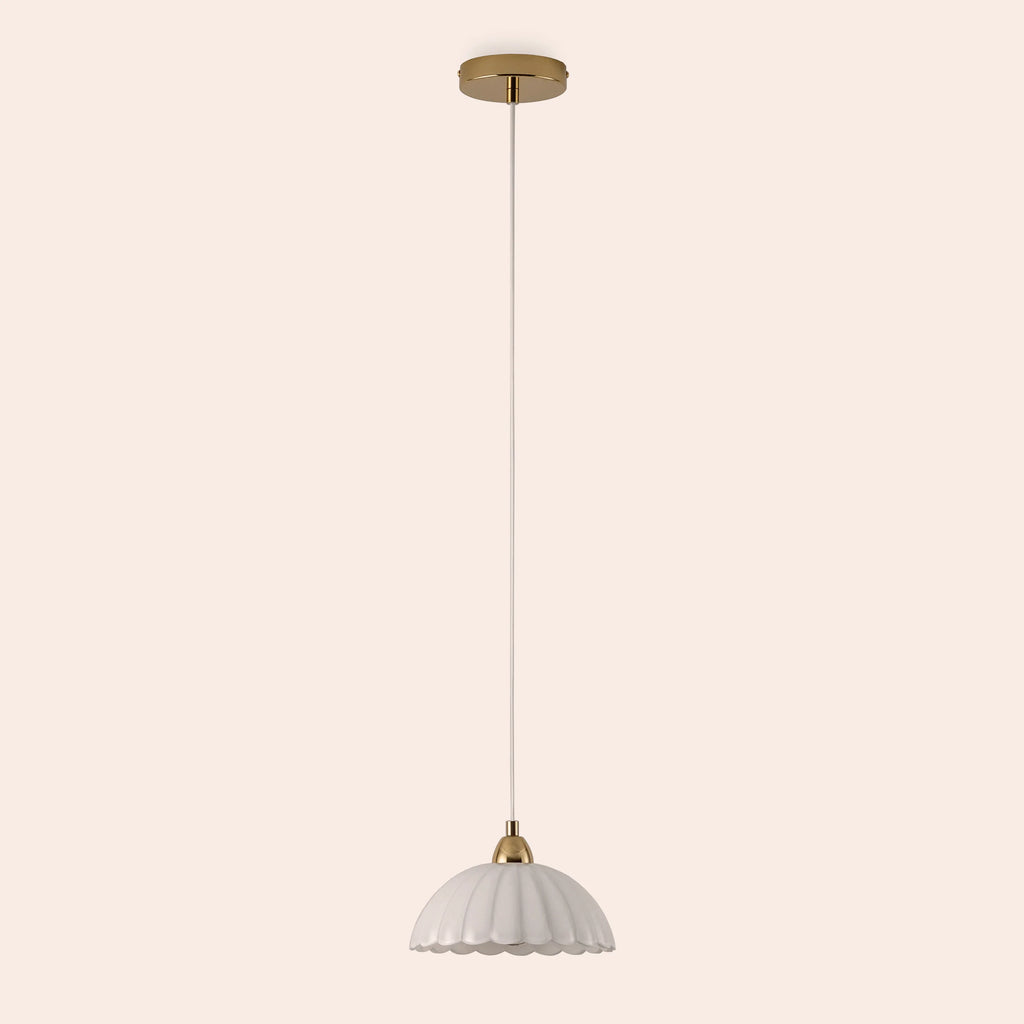 White flower pendant ceiling light - Miola