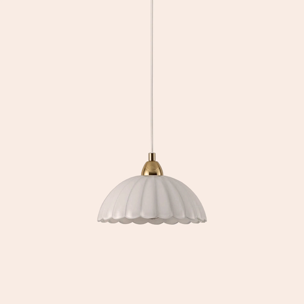 White flower pendant ceiling light - Miola