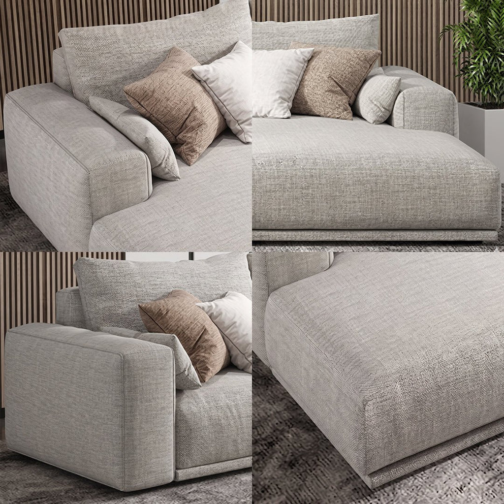 Frances Three Seater Corner, Four Seater Corner Sofa, Cotton Linen - Miola