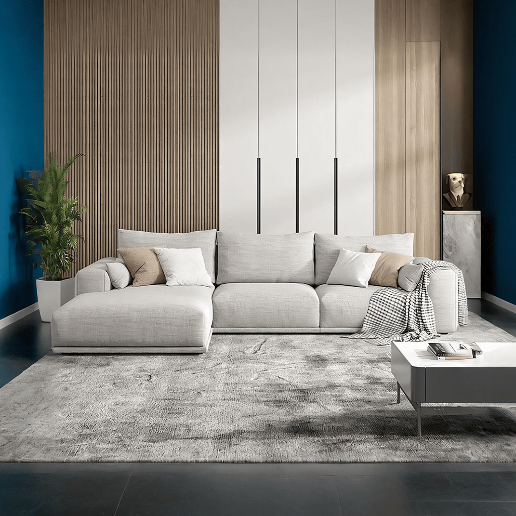 Frances Three Seater Corner, Four Seater Corner Sofa, Cotton Linen - Miola