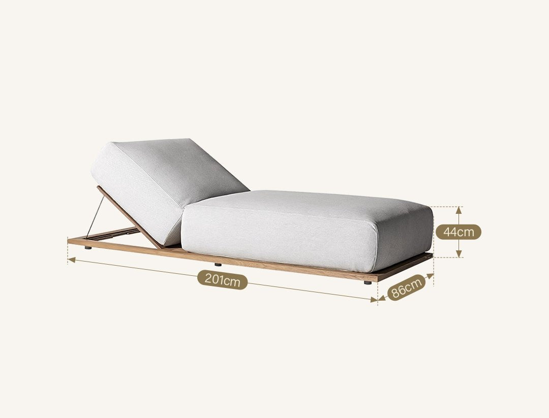 Gallo Reclinable Sun Lounger, Teak Wood, Outdoor - Miola