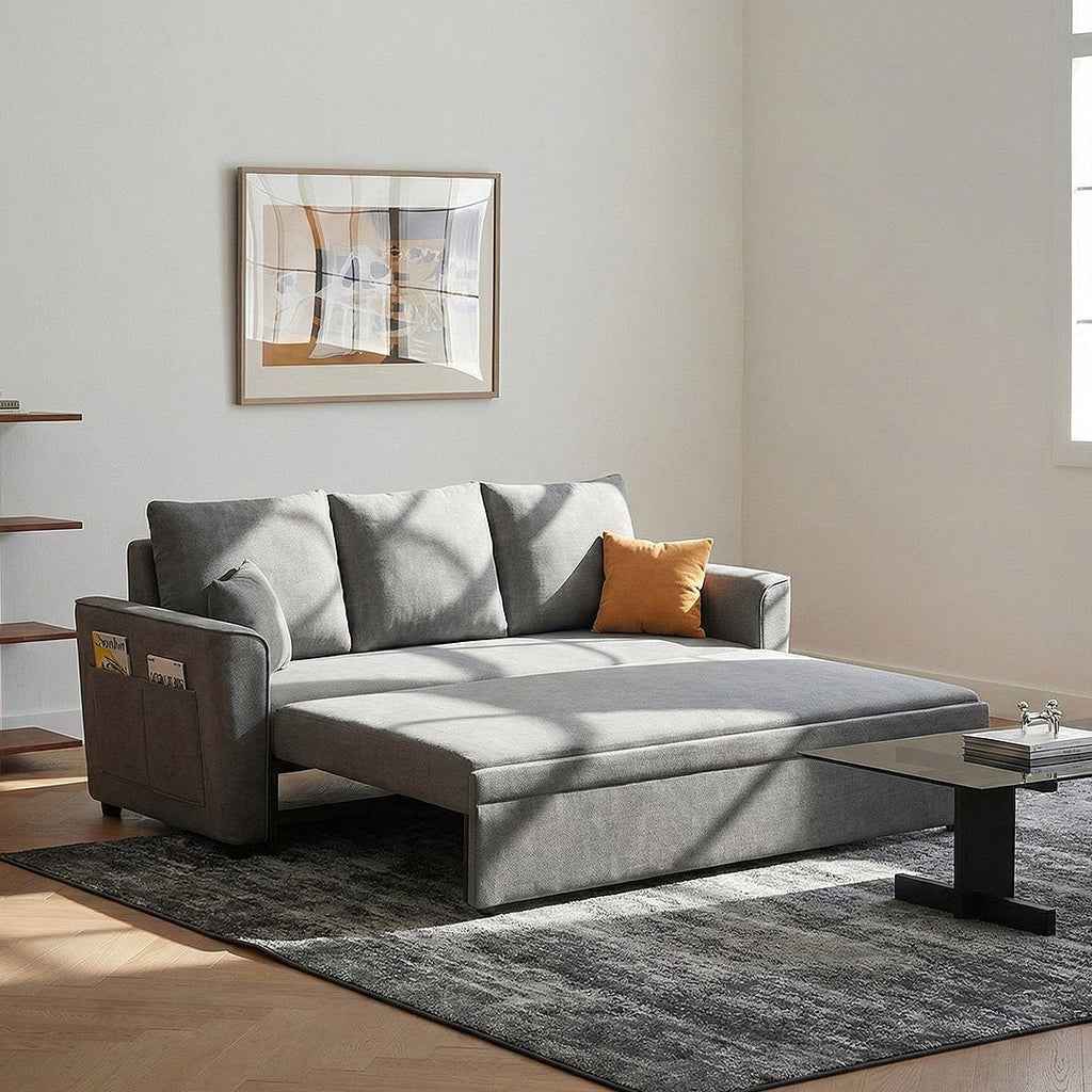 Gertrude Sofa Bed Single Seater, Two Seater, Linen - Miola