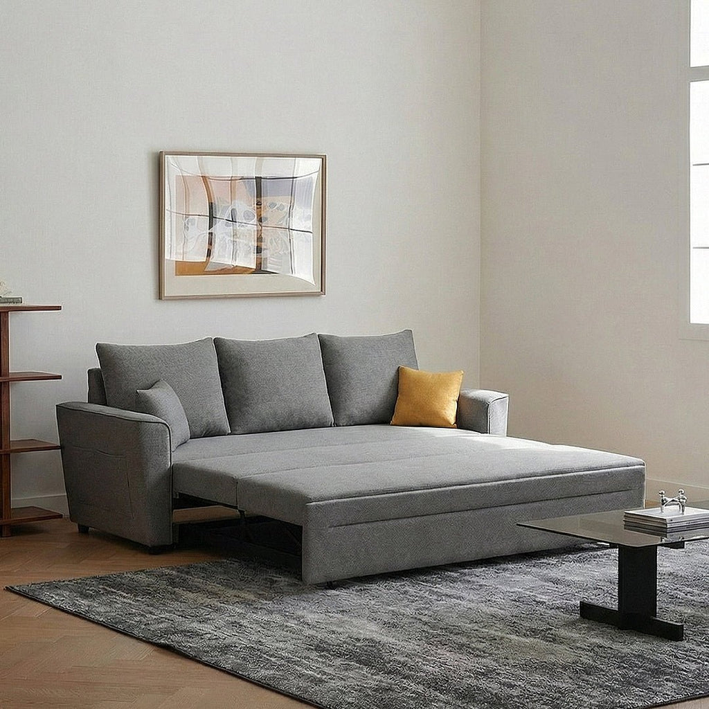 Gertrude Sofa Bed Single Seater, Two Seater, Linen - Miola