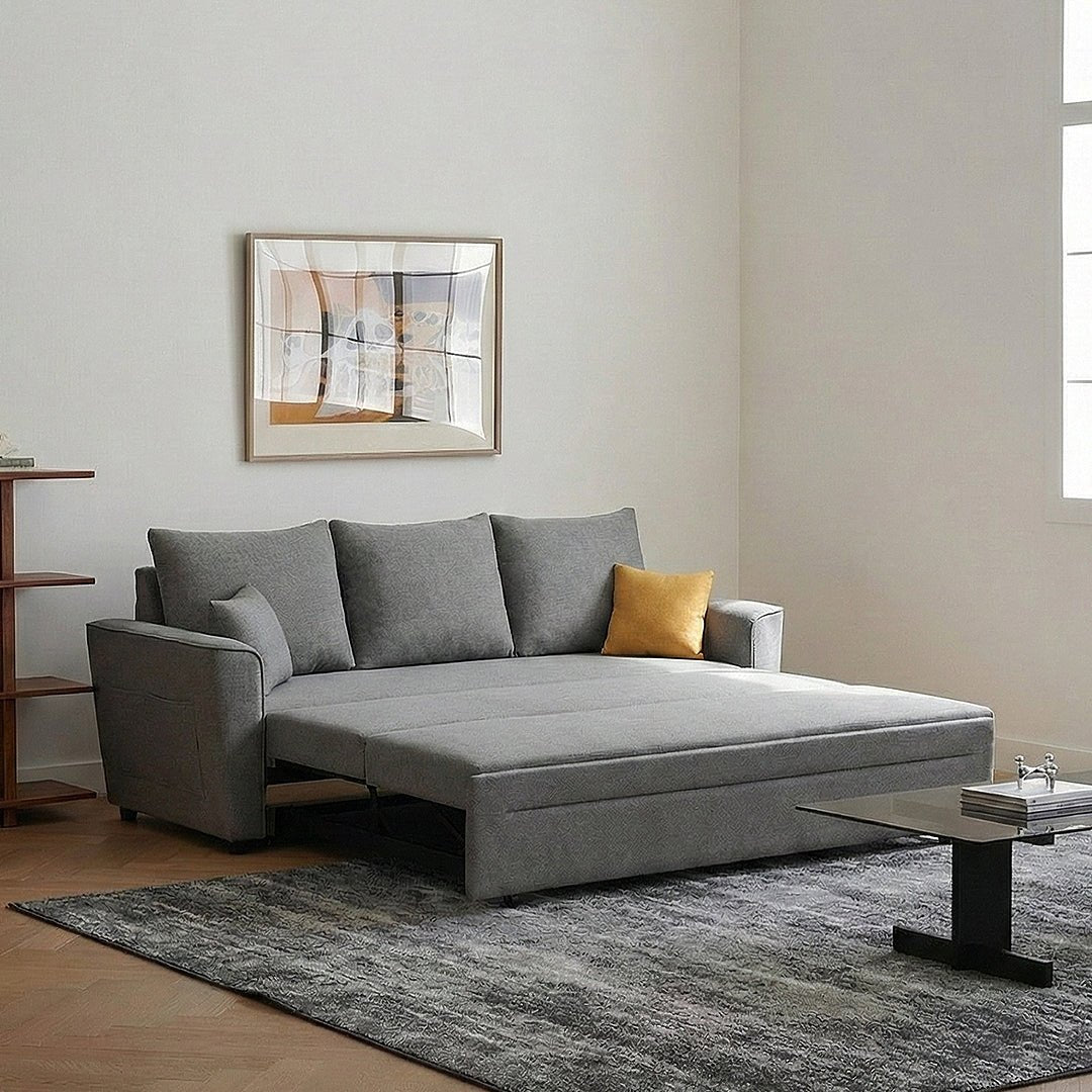 Gertrude Sofa Bed Single Seater, Two Seater, Linen - Miola