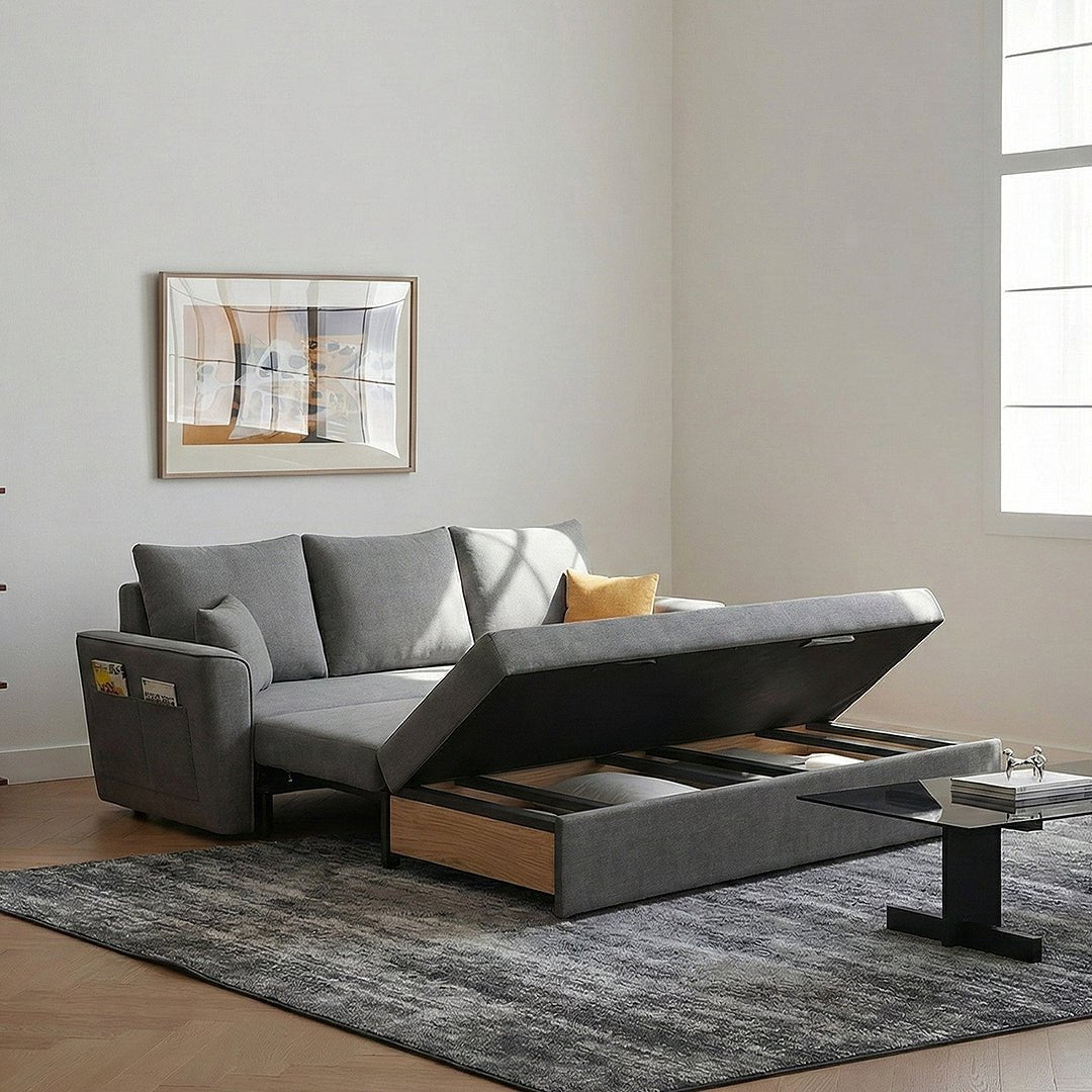 Gertrude Sofa Bed Single Seater, Two Seater, Linen - Miola