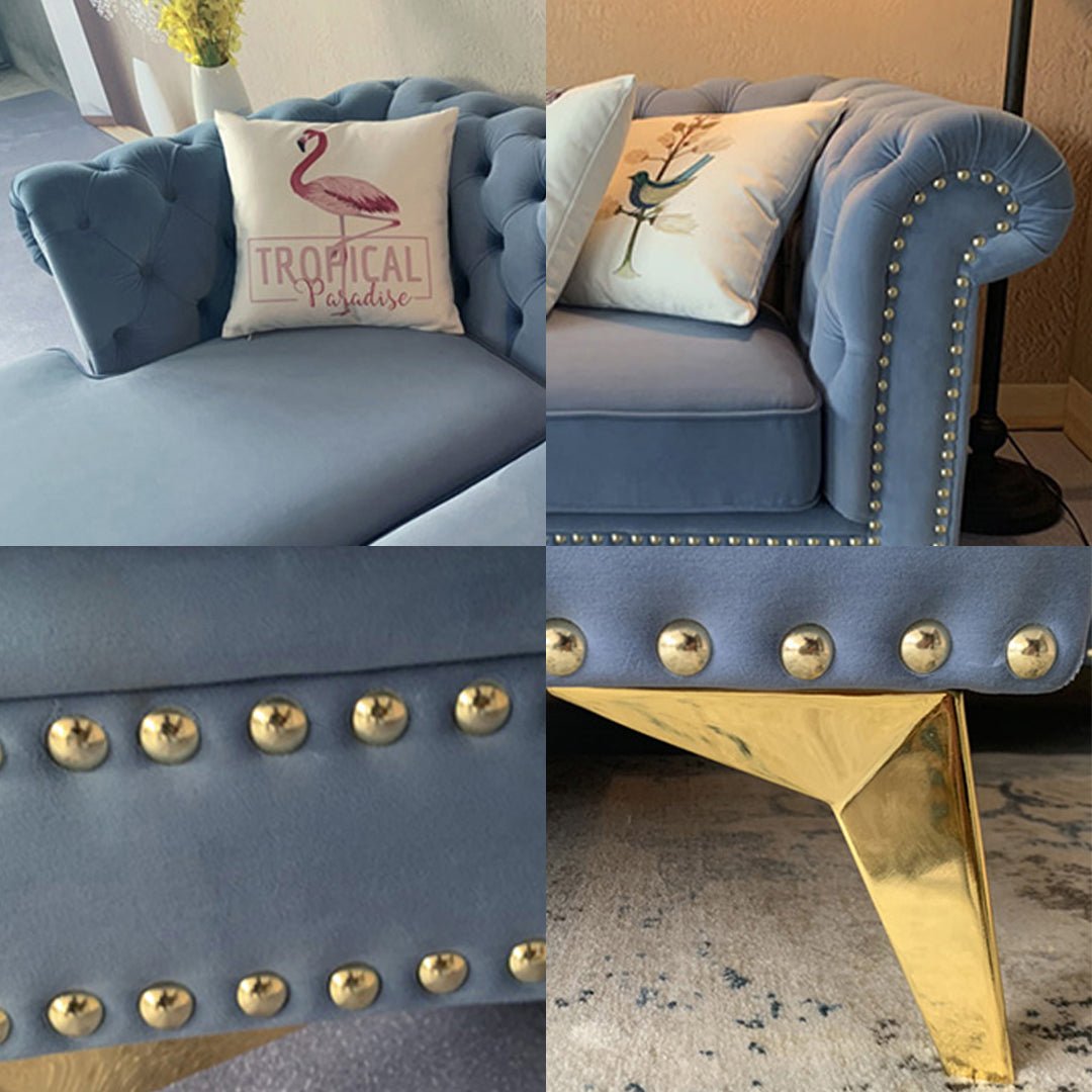 Glamour Three Seater Corner Sofa, Velvet - Miola