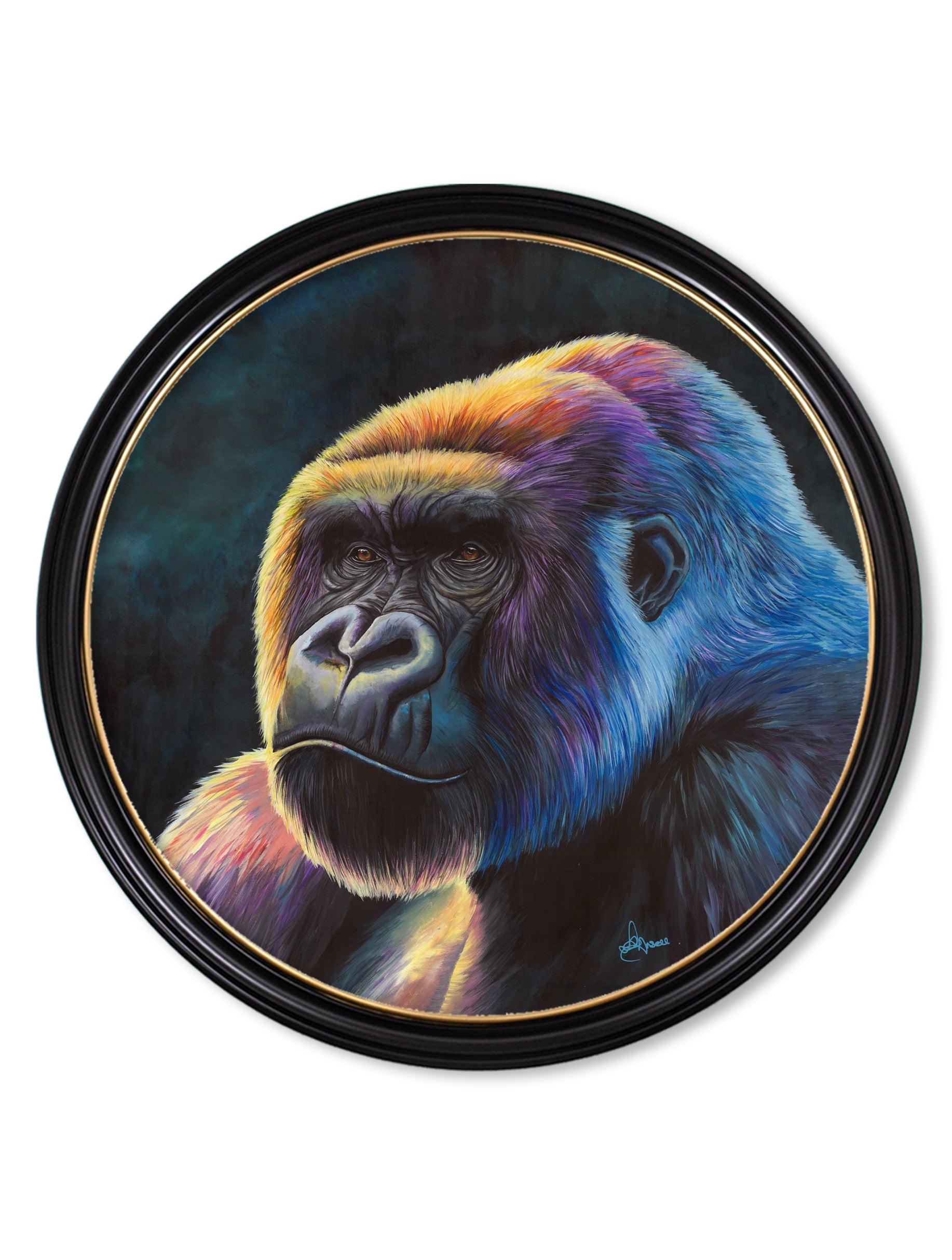 Gorilla Print 'Power' Oxford Round Frame