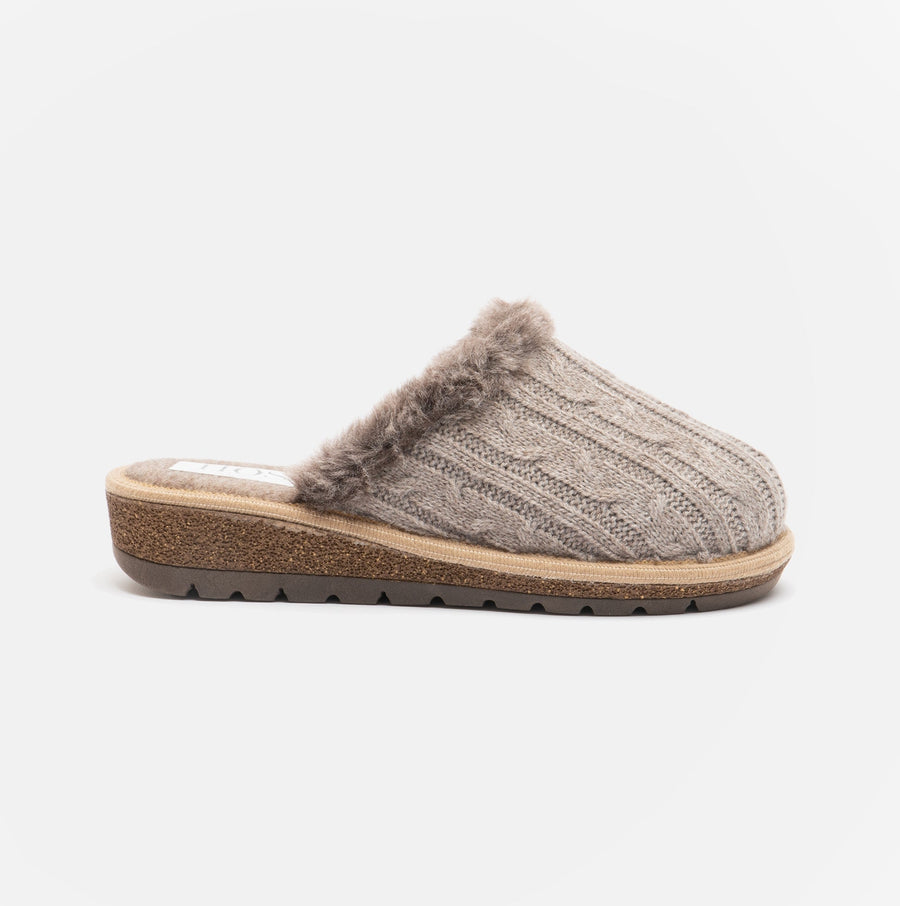 Wool Mule Slippers Beige