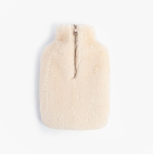 Faux Fur Hot Water Bottle Cover Cream