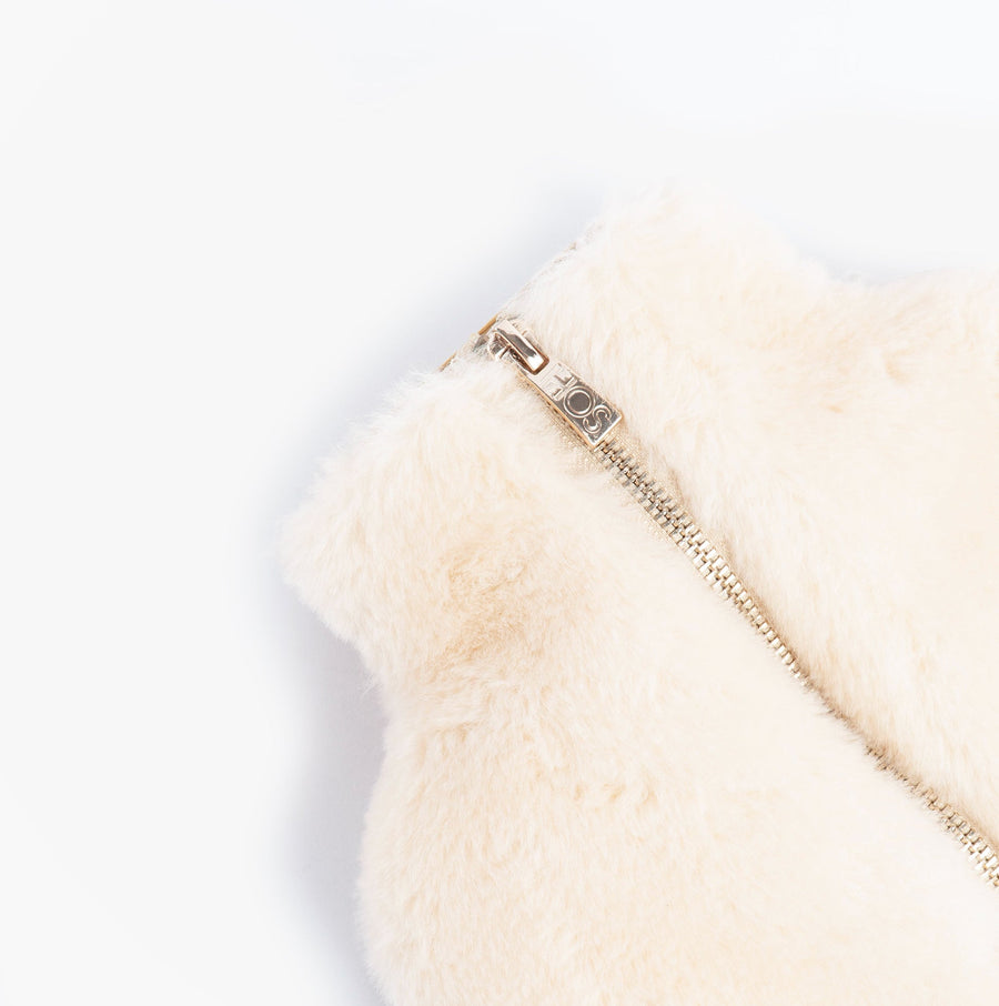 Faux Fur Hot Water Bottle Cover Cream