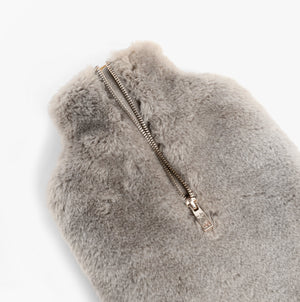 Faux Fur Hot Water Bottle Cover Grey