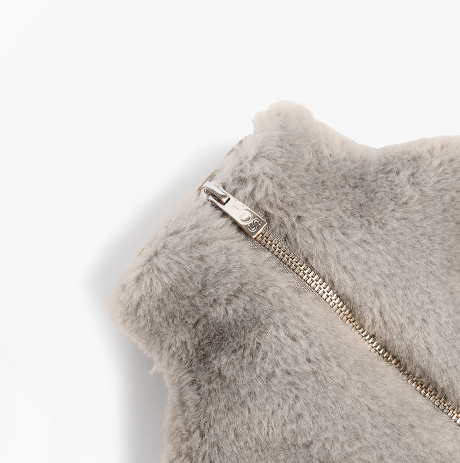 Faux Fur Hot Water Bottle Cover Grey