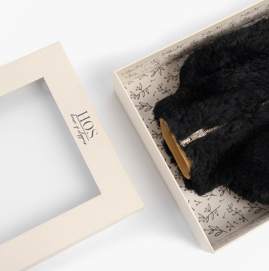 Sheepskin Hot Water Bottle Black