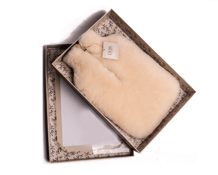 Sheepskin Hot Water Bottle Cream