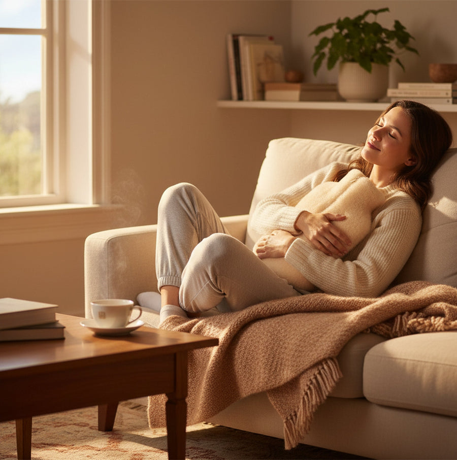 Sheepskin Hot Water Bottle Cream