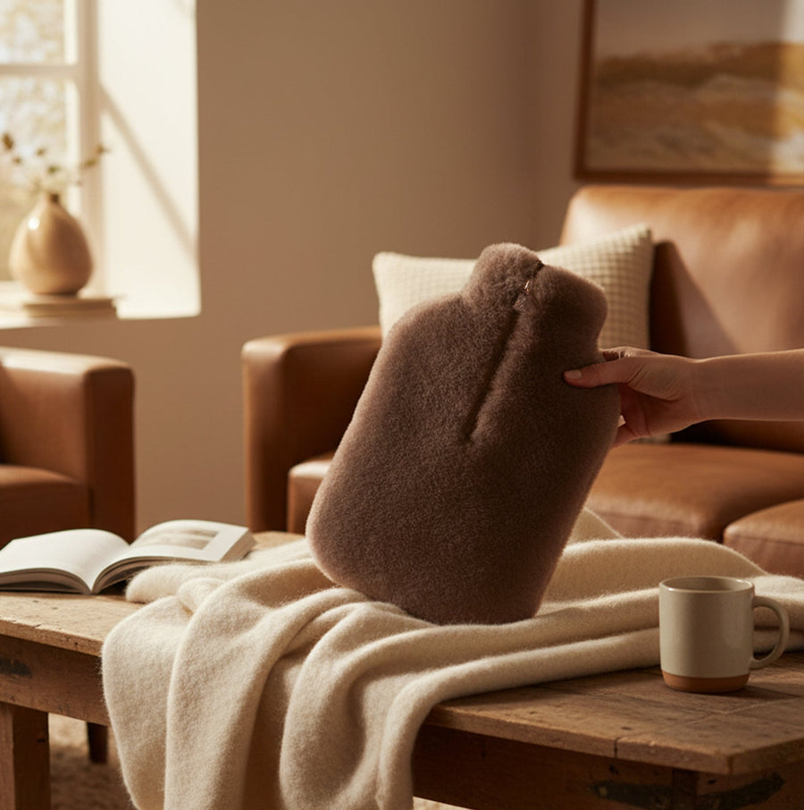 Sheepskin Hot Water Bottle Grey