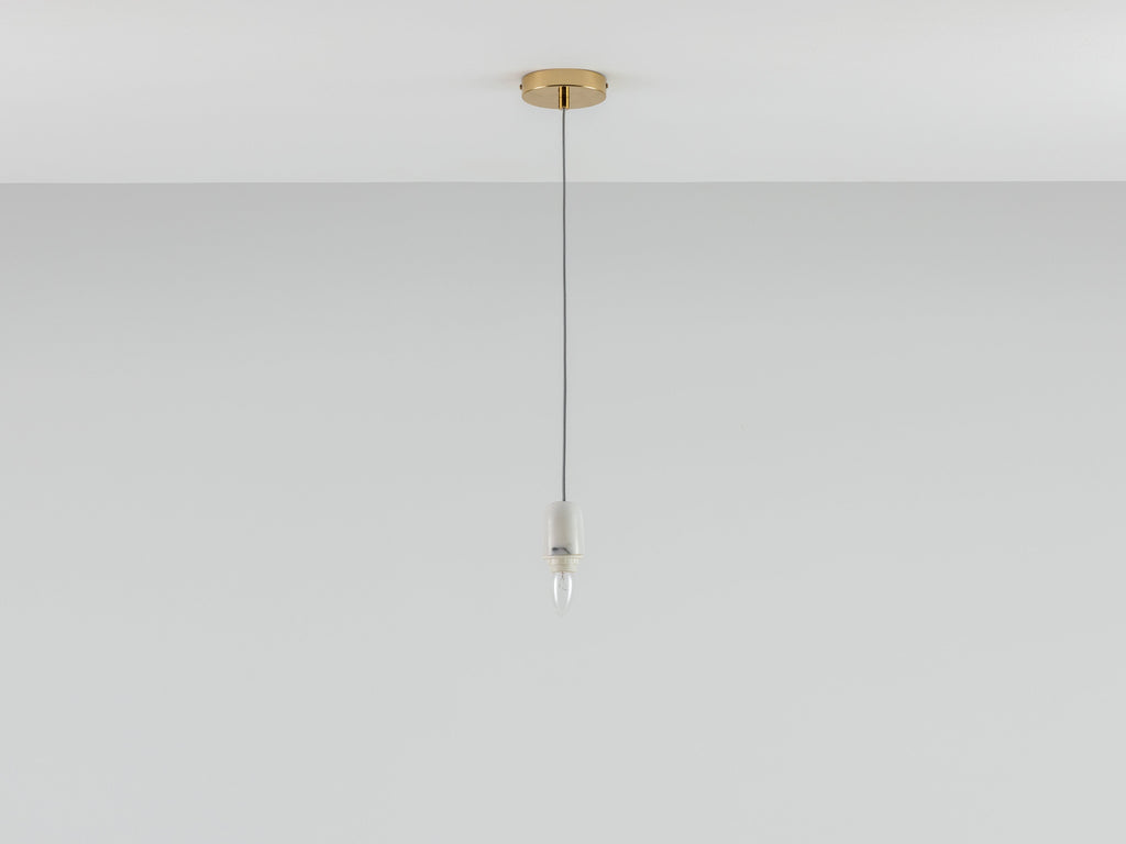 White marble ceiling pendant fitting - Miola