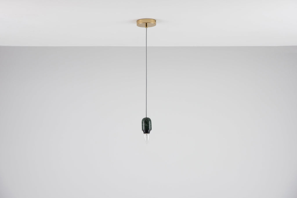 Green marble ceiling pendant fitting - Miola