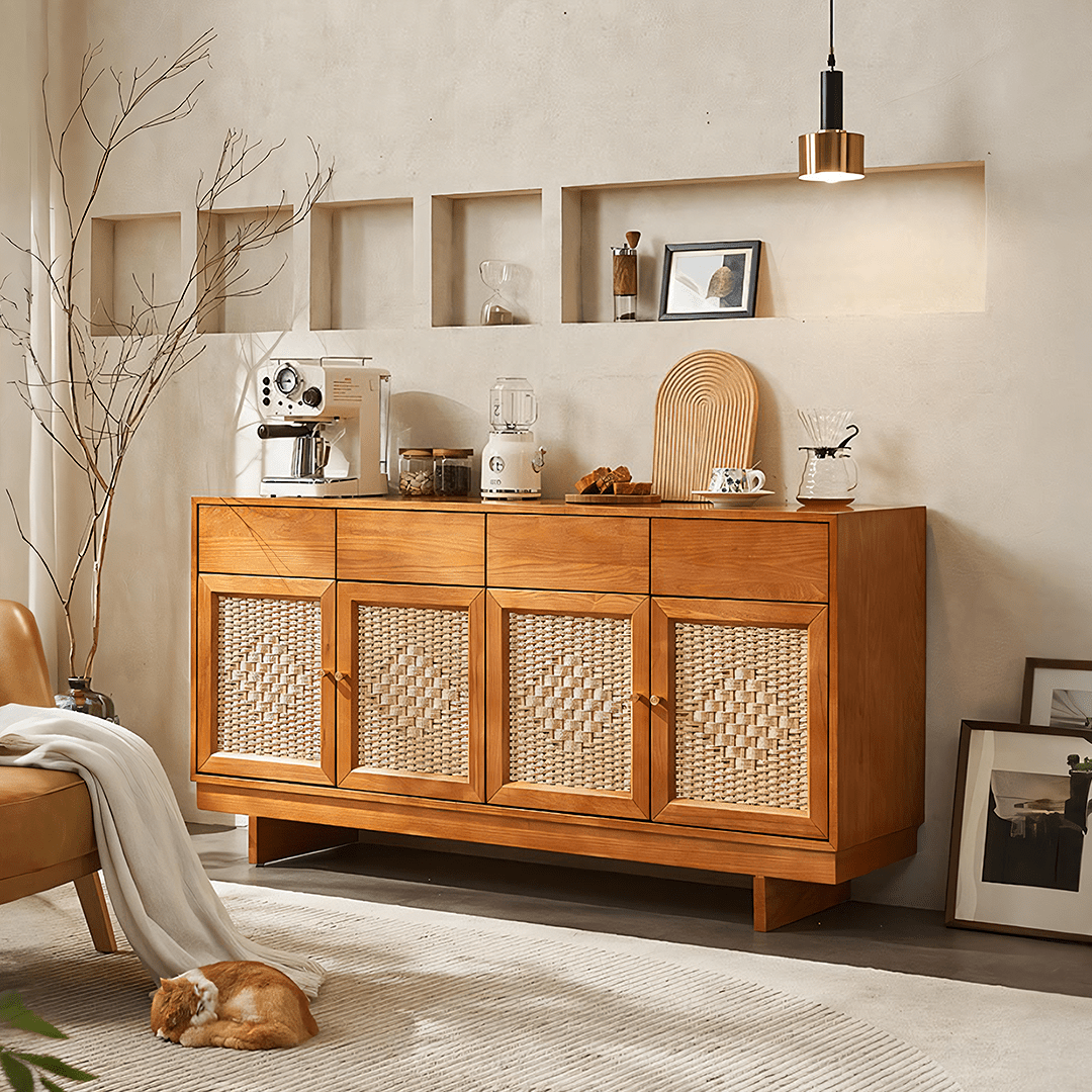 Hadza Narrow Sideboard, Solid Wood - Miola