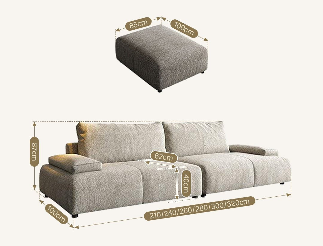 Hank L10 Two Seater Sofa, Linen - Miola
