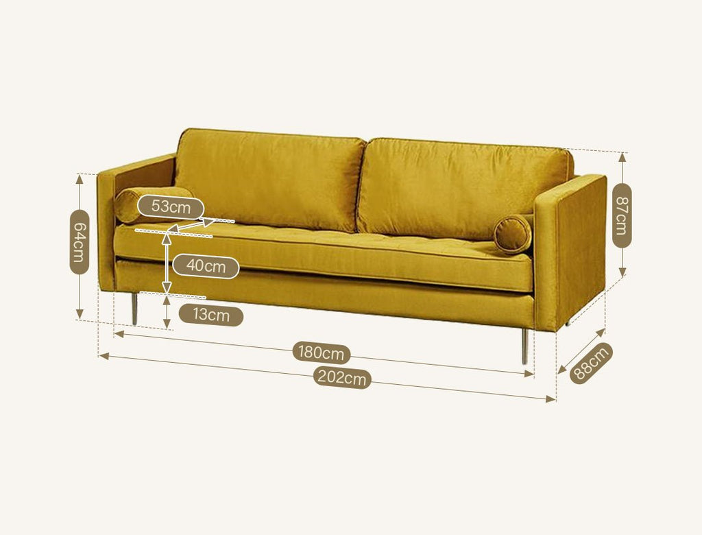 Hanoi Two Seater Sofa, Velvet - Miola