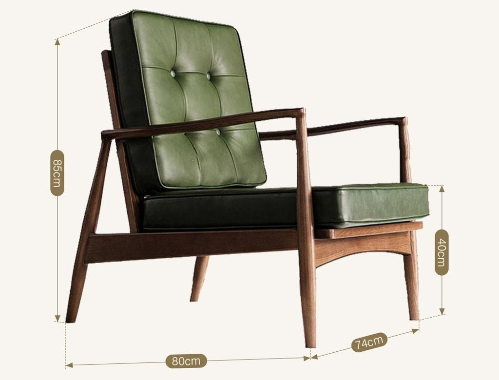 Hans CH32 Green Armchair, Solid Wood - Miola