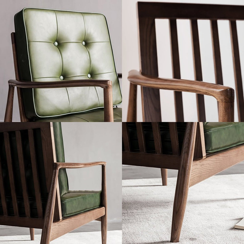 Hans CH32 Green Armchair, Solid Wood - Miola